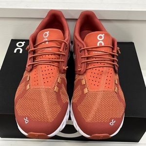 On Running Cloud Slip on sneaker street in Chili Rust